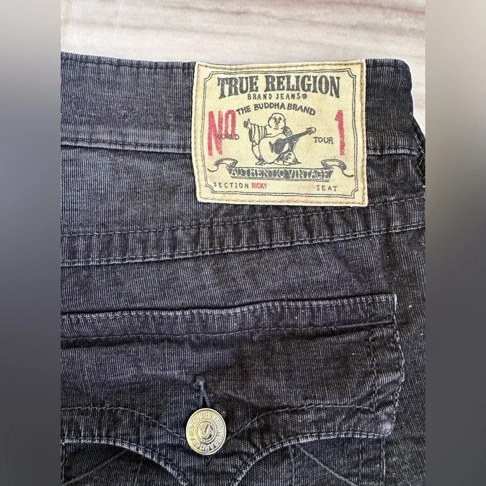 True Religion Jeans Vintage Ricky Corduroy Mens Distressed Pocket Straight 38x33